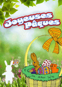 Panier de P&acirc;ques avec lapin amusant